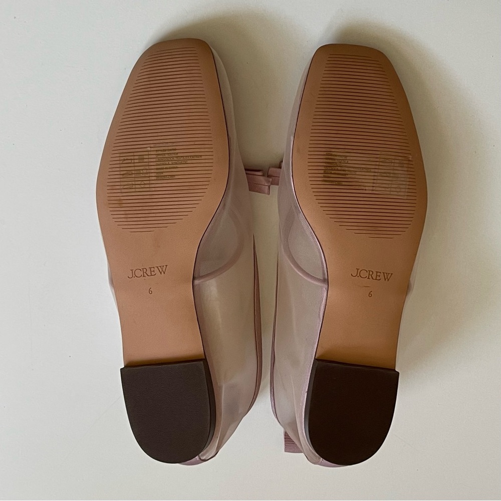 J. Crew Womens Quinn Mary Jane Mesh Ballet Flats in Warm Blush - Size 6 - Picture 9 of 10